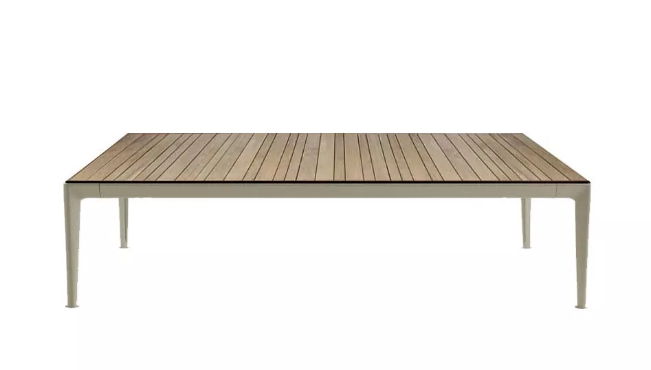 B&B Italia Mirto Outdoor Loungetisch 180x90 cm mit Tischplatte aus Aluminium oder Iroko ohne Hintergrund