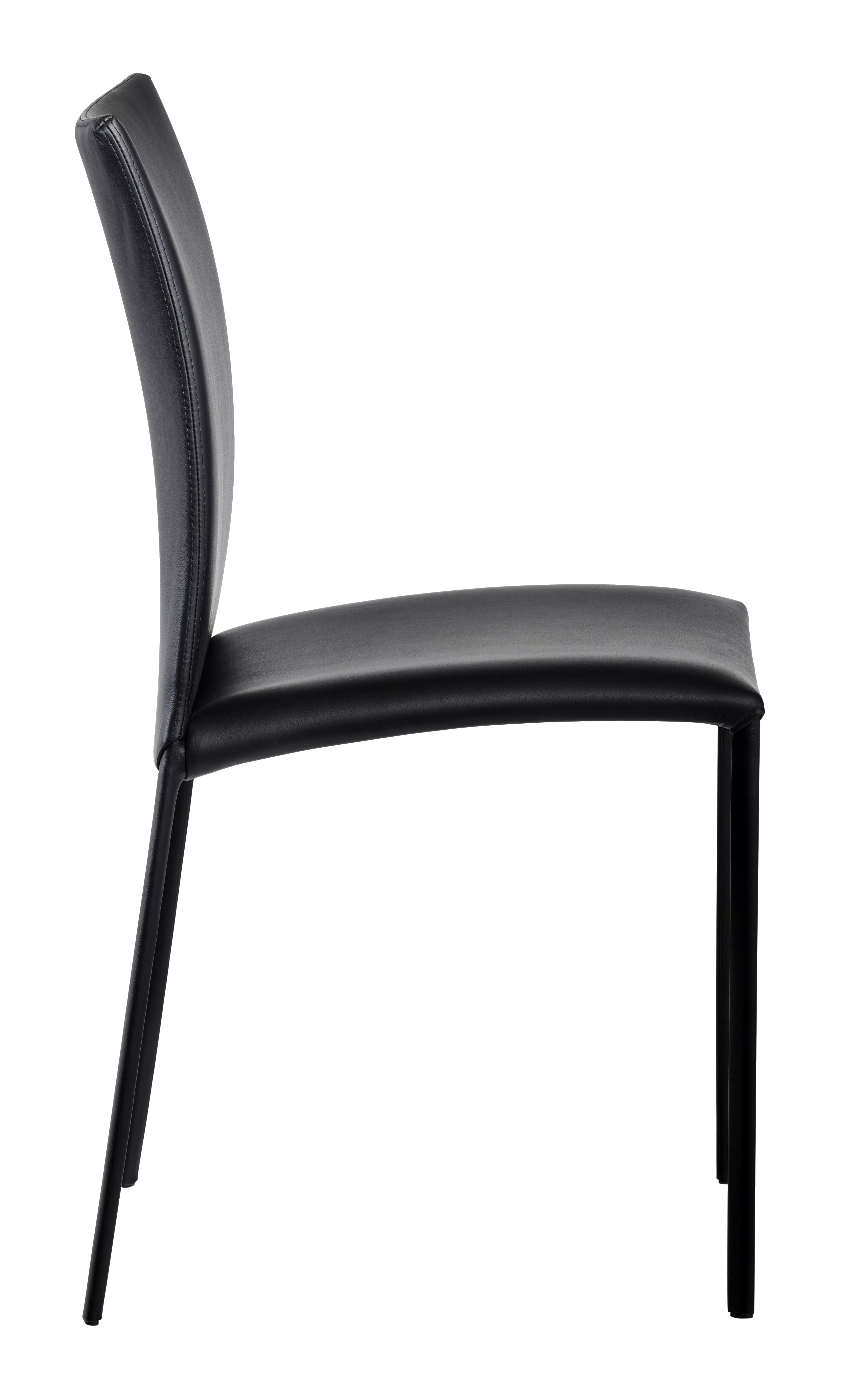 DRAENERT Nobile Soft X ohne Armlehne in schwarzem Leder seitlich fotografiert vor weißem Hintergrund