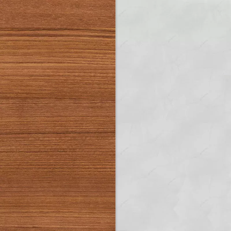 Teakholz / Keramik Weiß