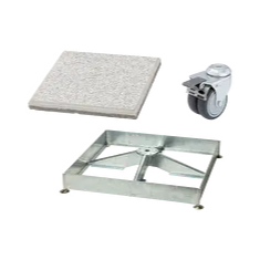 Sockelrahmen M4, 180kg inkl. Platten 8xBeton & 4xGranitoptik & Rollen-Set