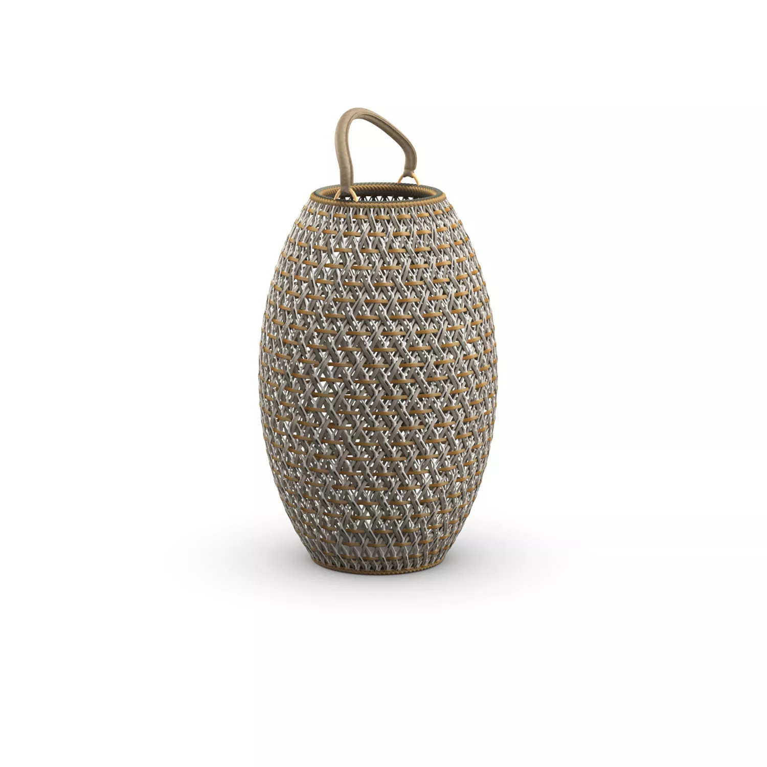 Dedon Dala Laterne in beige und grau ohne Hintergrund