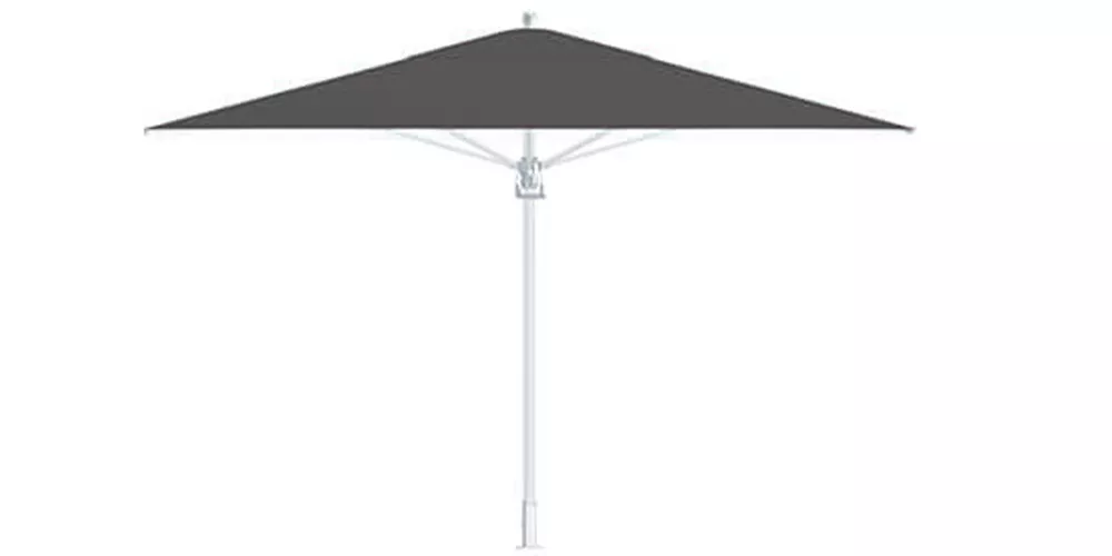 Bay Master Max Klassik Sonnenschirm in Anthrazit auf weißem Hintergrund, technische Abbildung.