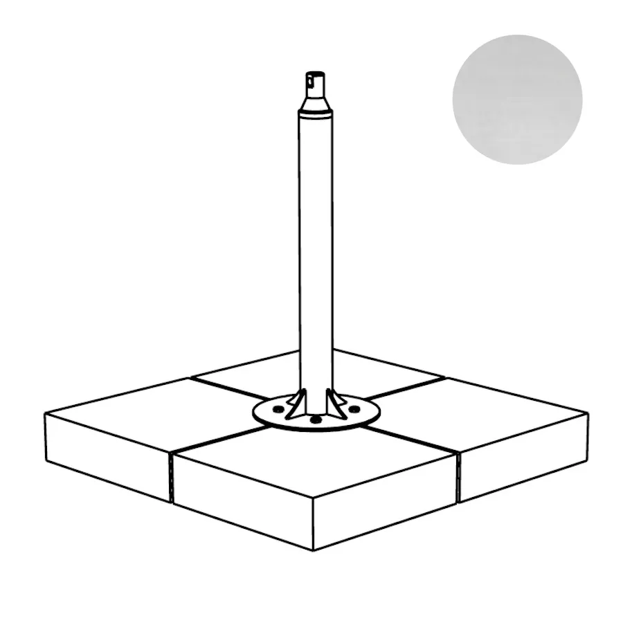 Edelstahl - niedrig - 76x76x71 cm