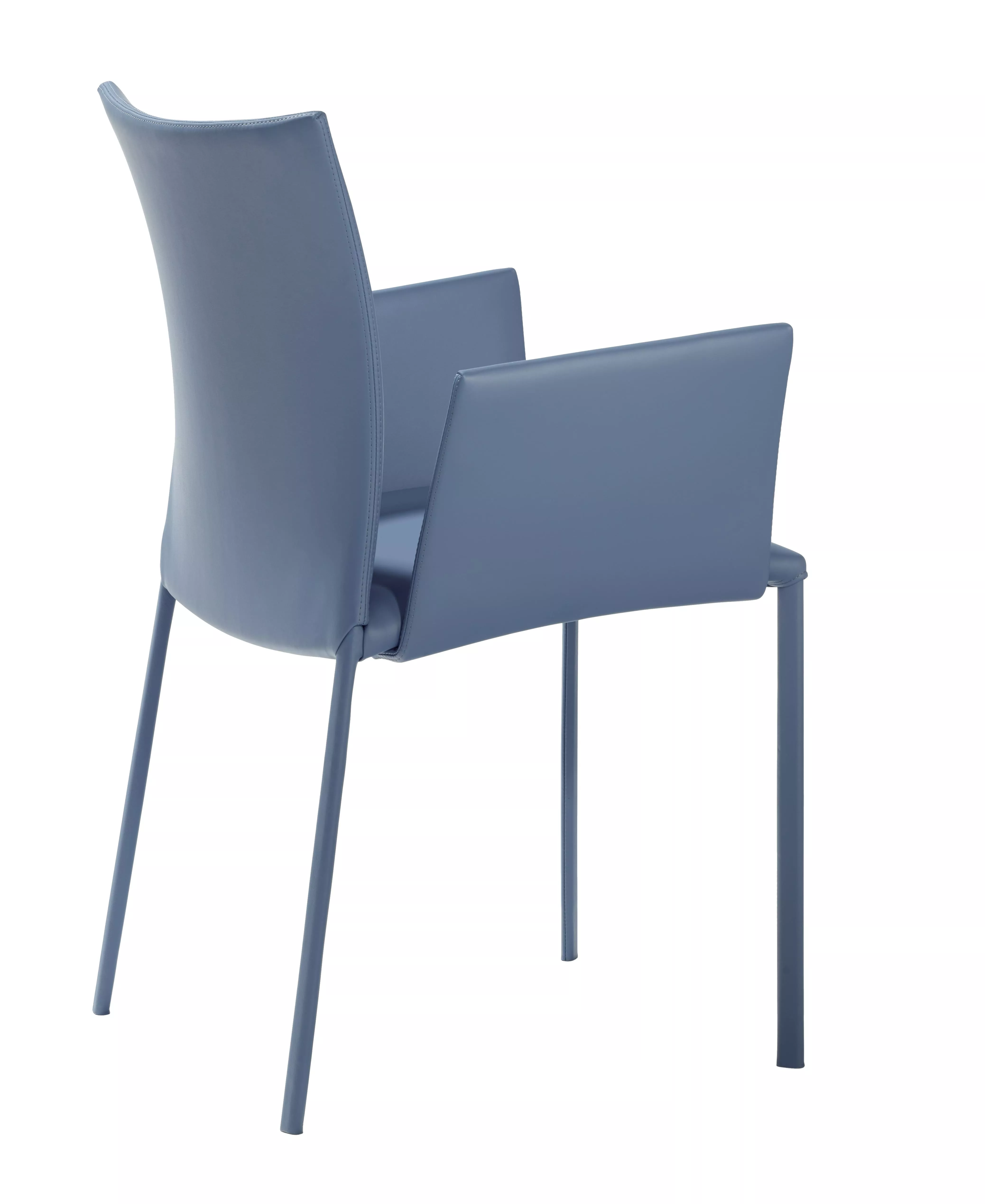 Der DRAENERT Nobile Soft Stuhl mit Armlehne in Blau ohne Hintergrund.