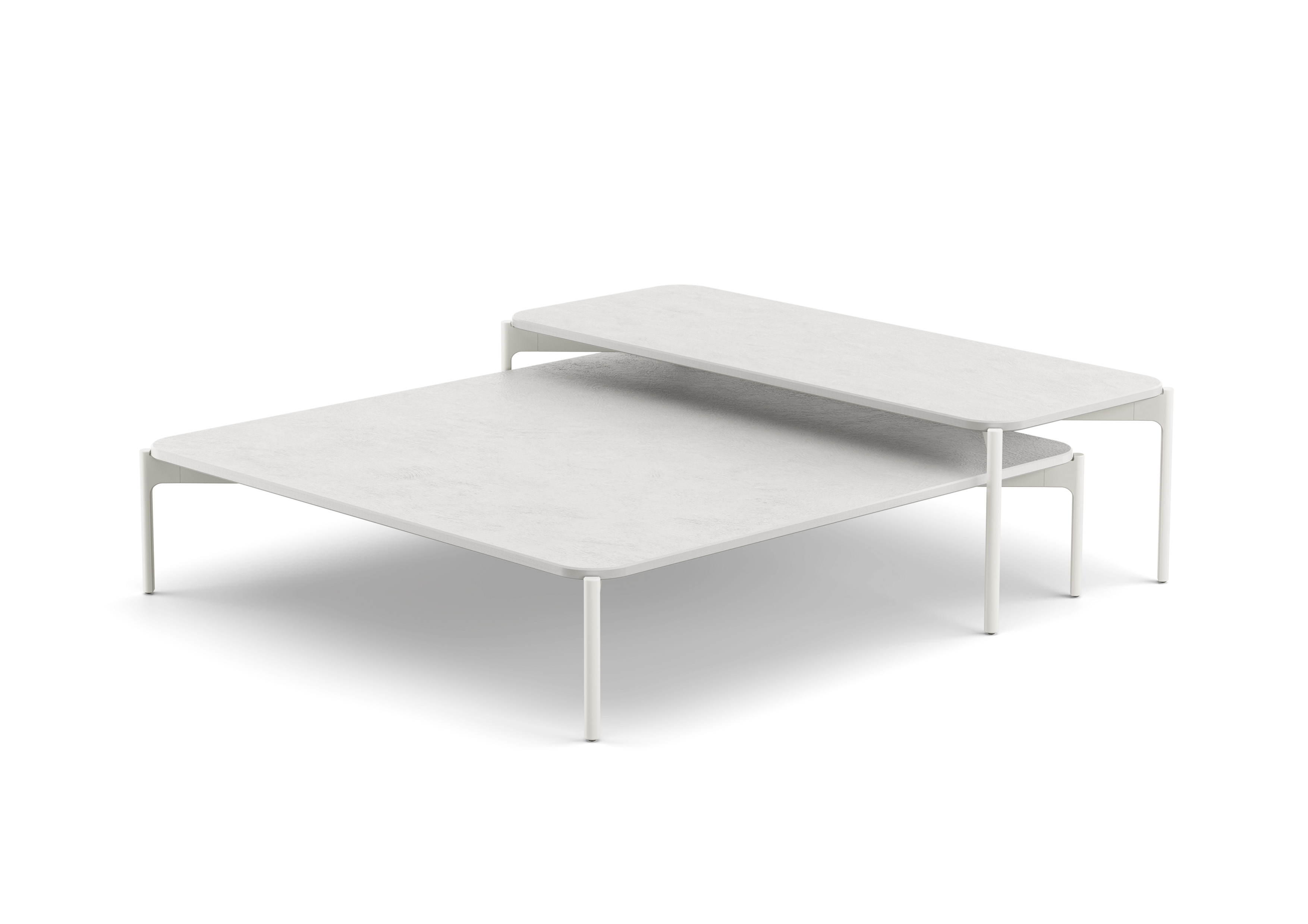 DEDON IZON Tischset: Kaffeetisch 120 x 120 cm und Kaffeetisch 50 x 130 cm