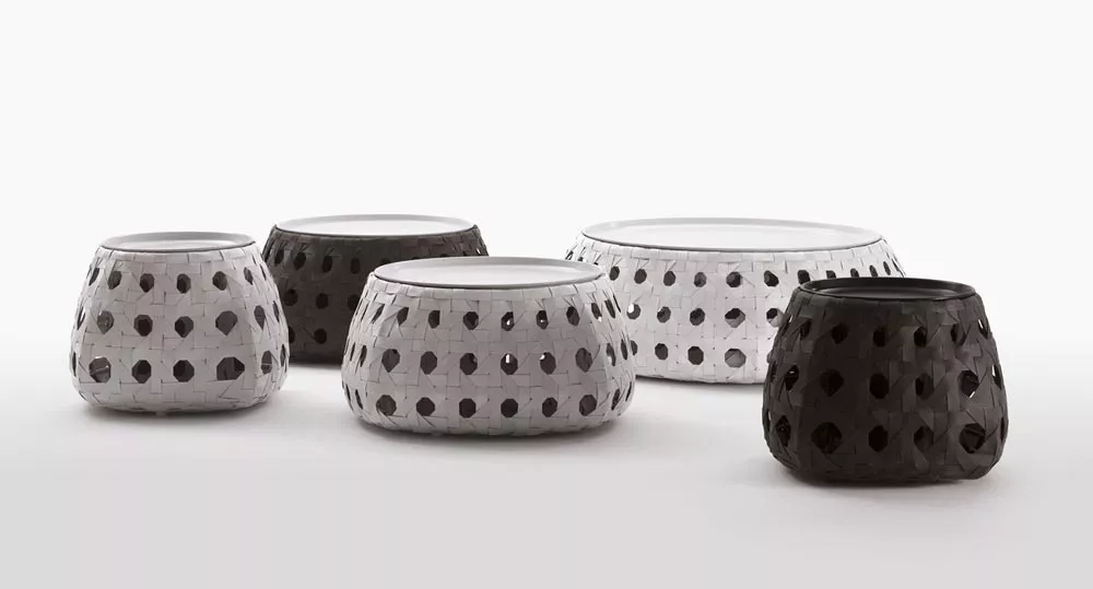 B&B Italia Canasta Outdoor Beistelltisch oder Loungetisch in verschiedenen Größen und Farben ohne Hintergrund