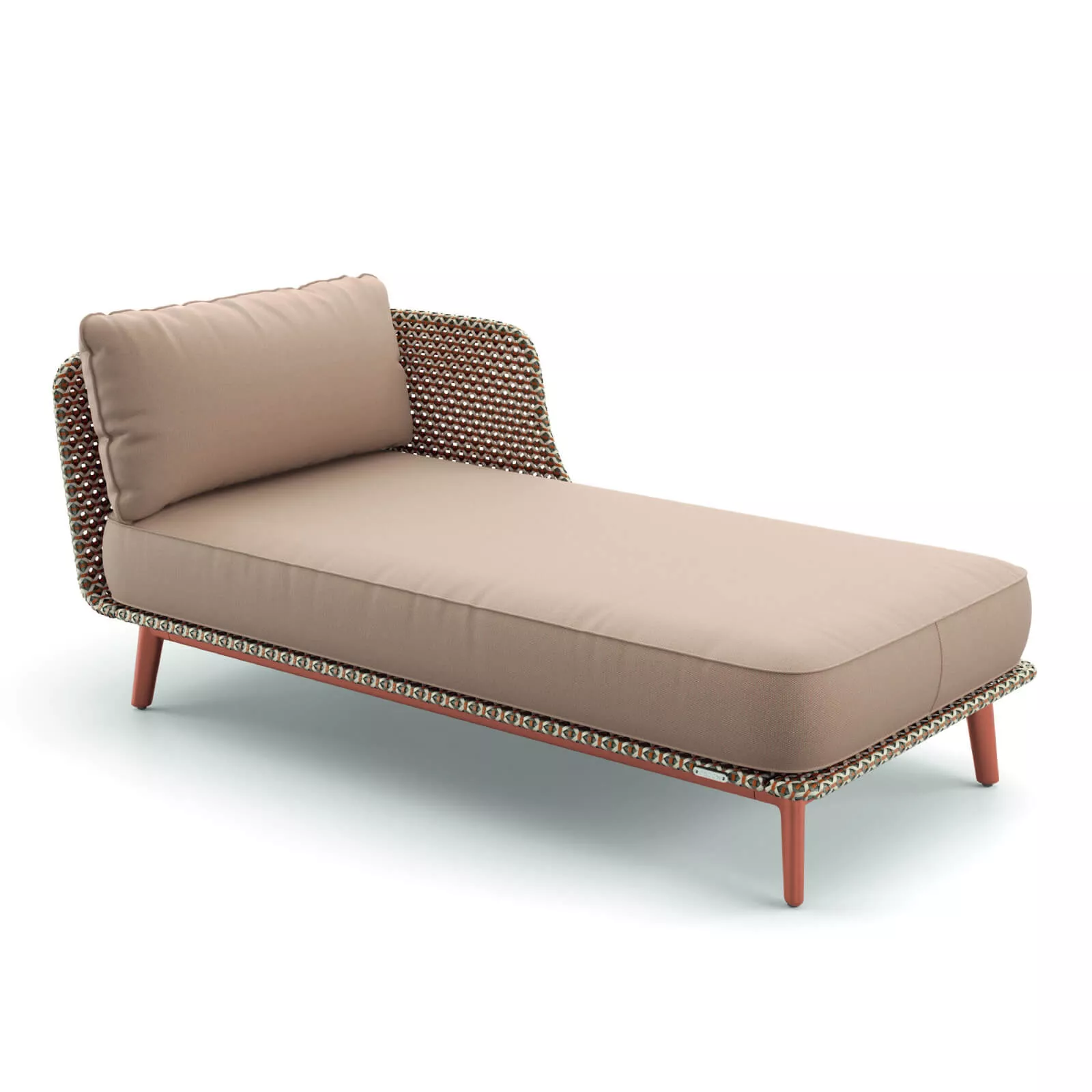 Dedon Mbarq Daybed in Terracotta und Chestnut ohne Hintergrund