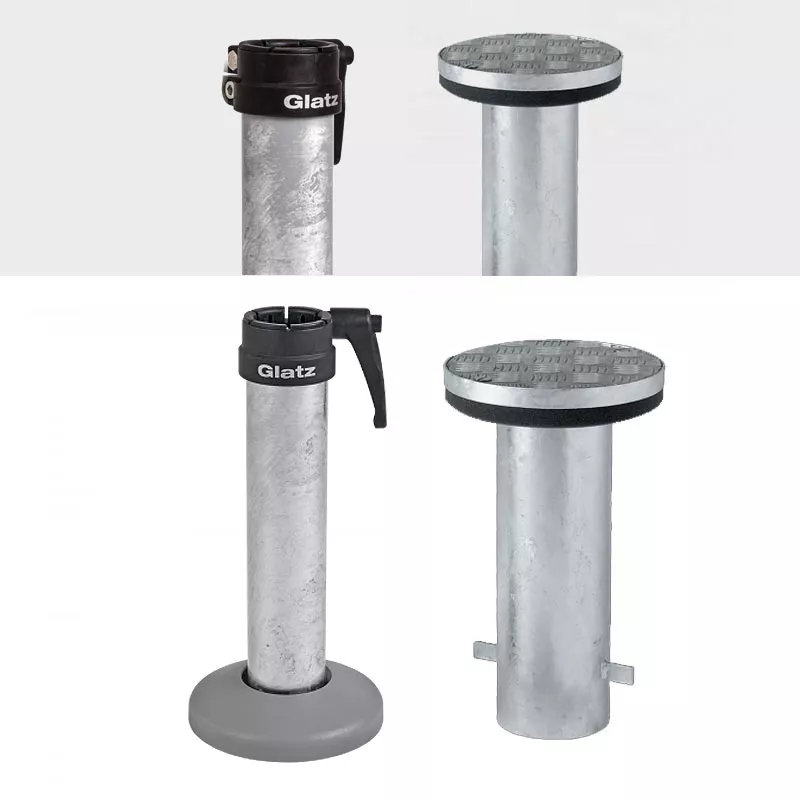 Bodenhülse M4 mit Standrohr M4 | Stahl verzinkt