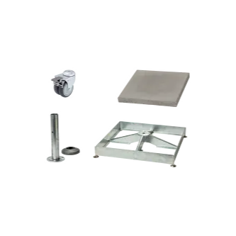 Sockelrahmen M4, 180kg inkl. Standrohr M4, P+ feuerverzinkt & Platten-Set 12 x