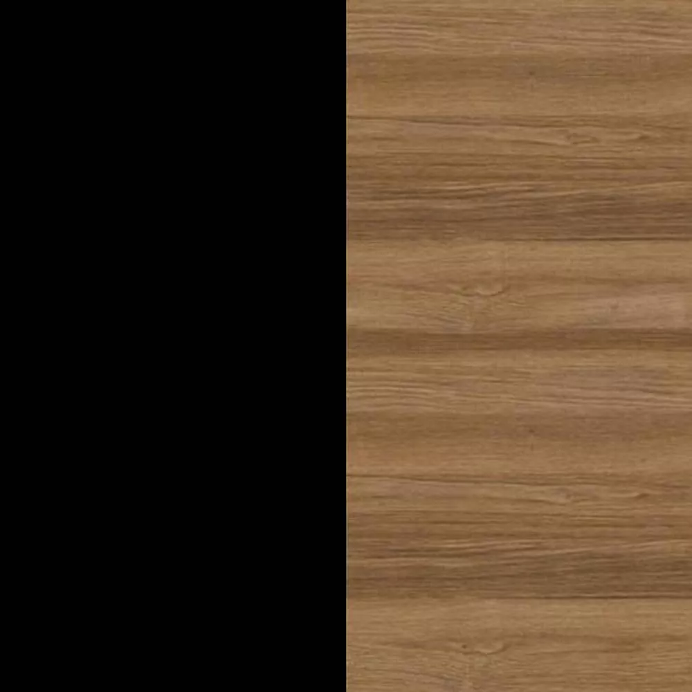 Aluminium beschichtet Schwarz / Teakholz