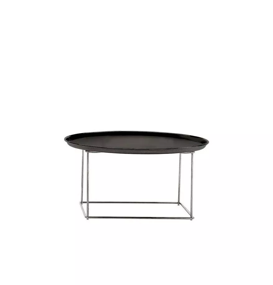 B&B Italia Fat-Fat Beistelltisch 92 cm in Schwarz mit filigranem Metallgestell ohne Hintergrund