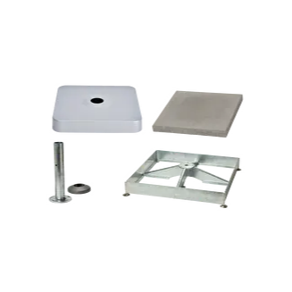 Sockelrahmen M4, 180kg inkl. Standrohr M4, P+ feuerverzinkt & Platten-Set 12 x