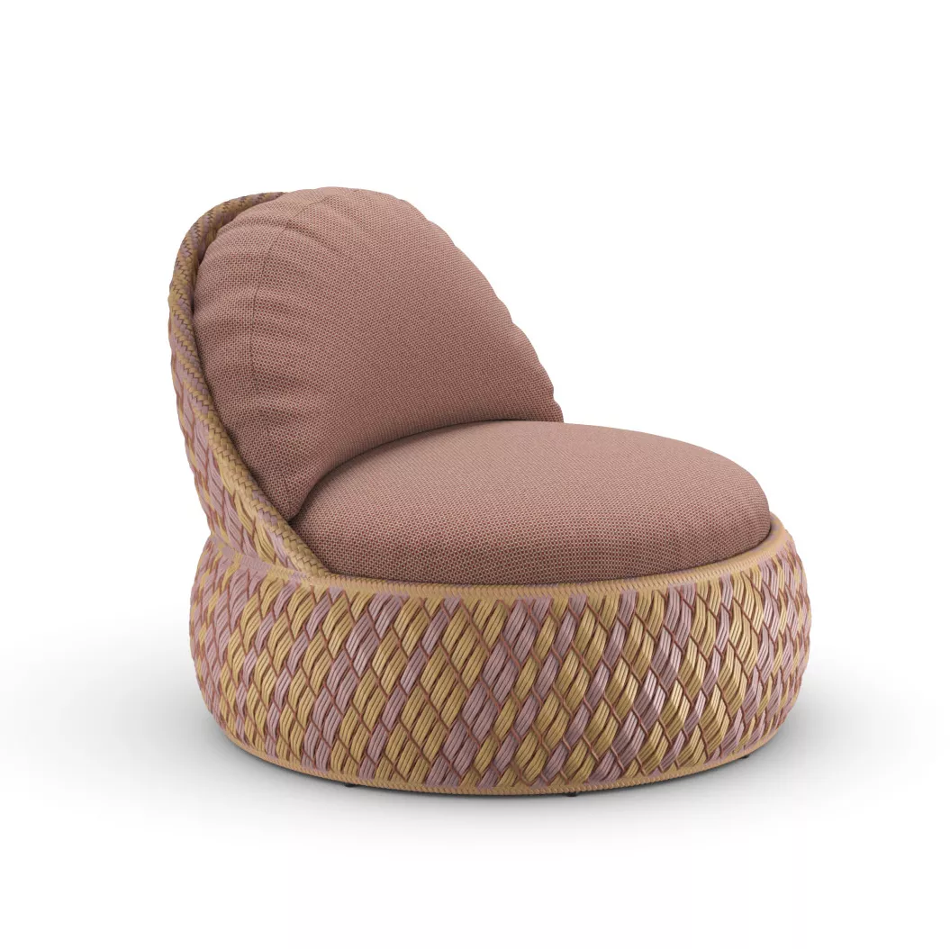 Dedon Dala Sessel in rosa und beige ohne Hintergrund