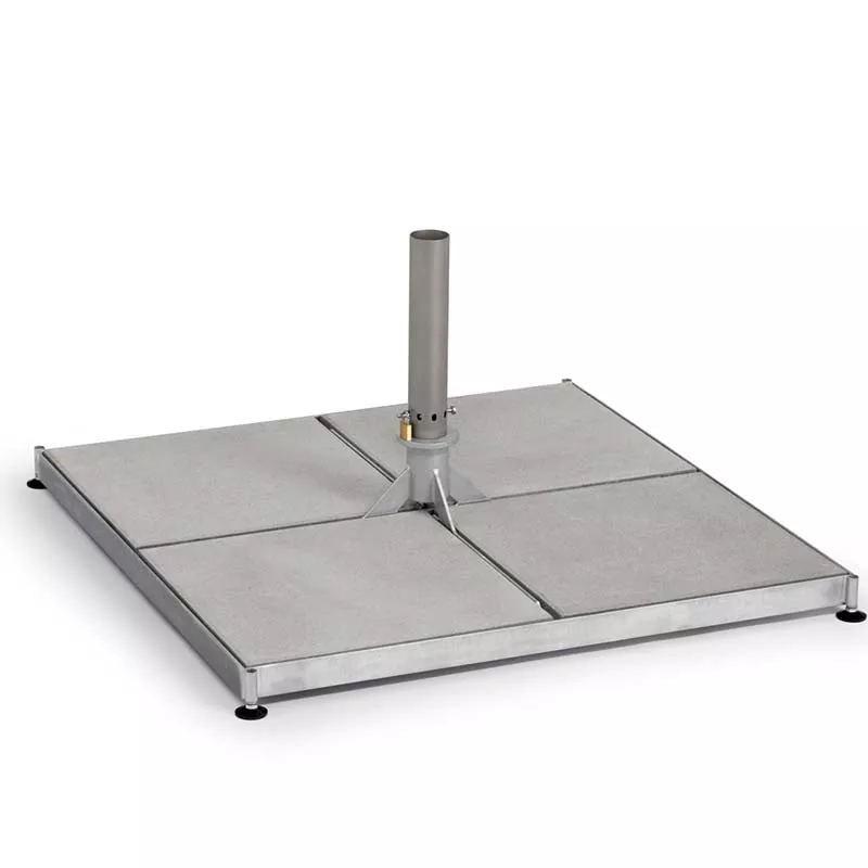 Stahlrahmen mit Hülse und Einlegeplatten aus Beton (4 Stk.)