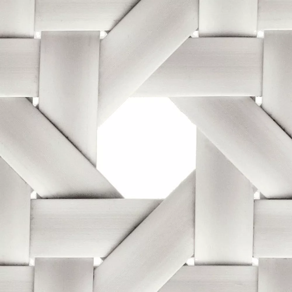 B&B Italia Geflecht White zeigt ein Detail eines weißen geflochtenen Musters ohne Hintergrund