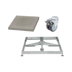 Sockelrahmen M4, 120kg inkl. Platten-Set 8 x Beton & Rollen-Set