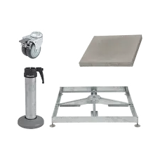 Sockelrahmen M4, 120kg inkl. Platten-Set 8 x Beton & Standrohr M4 feuerverzinkt