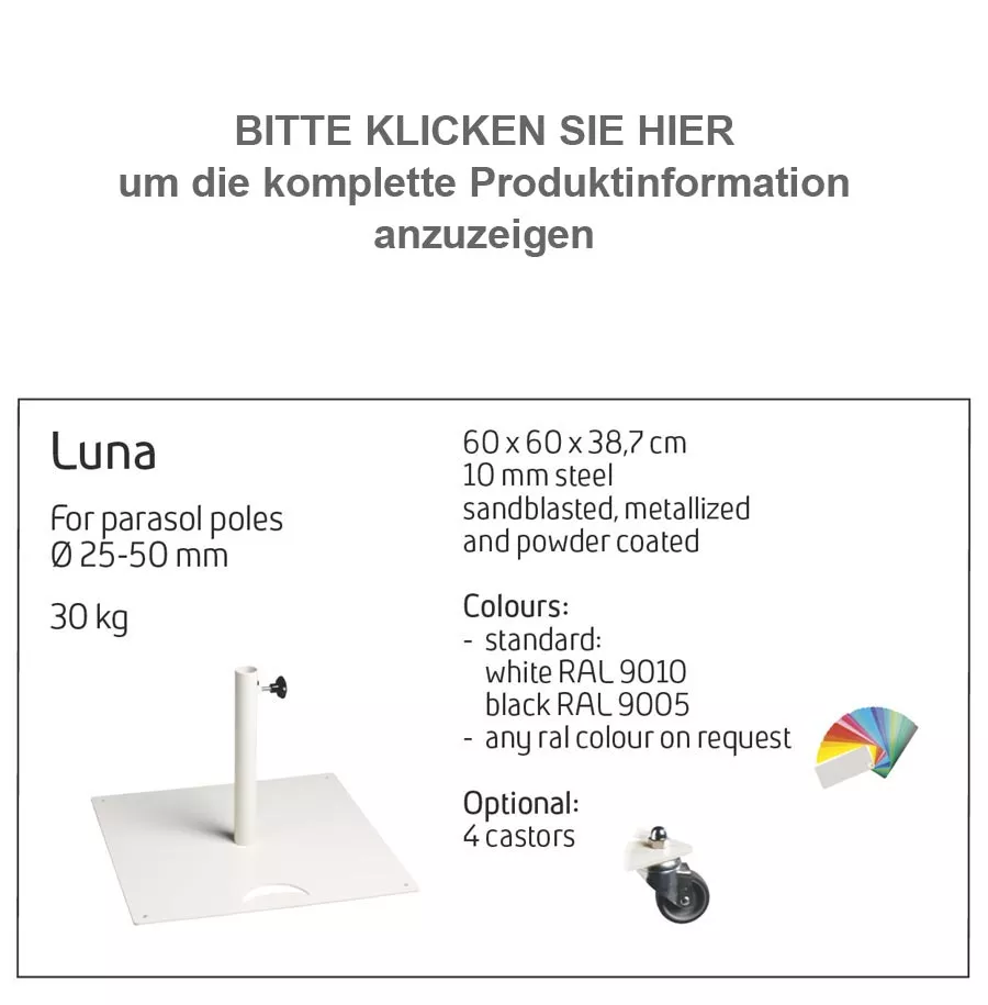 Luna Sockel / 30 kg RAL 9010