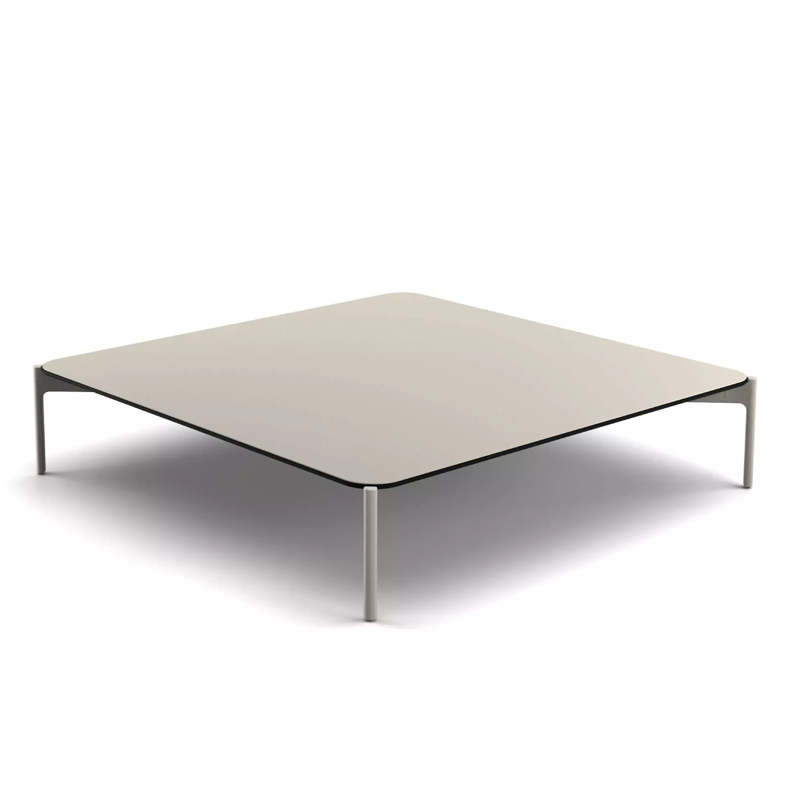 Dedon Izon Kaffeetisch quadratisch in modernem Design mit Metallbeinen und glatter Oberfläche ohne Hintergrund