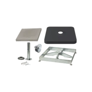 Sockelrahmen M4, 180kg inkl. Standrohr M4, P+ feuerverzinkt & Platten-Set 12 x