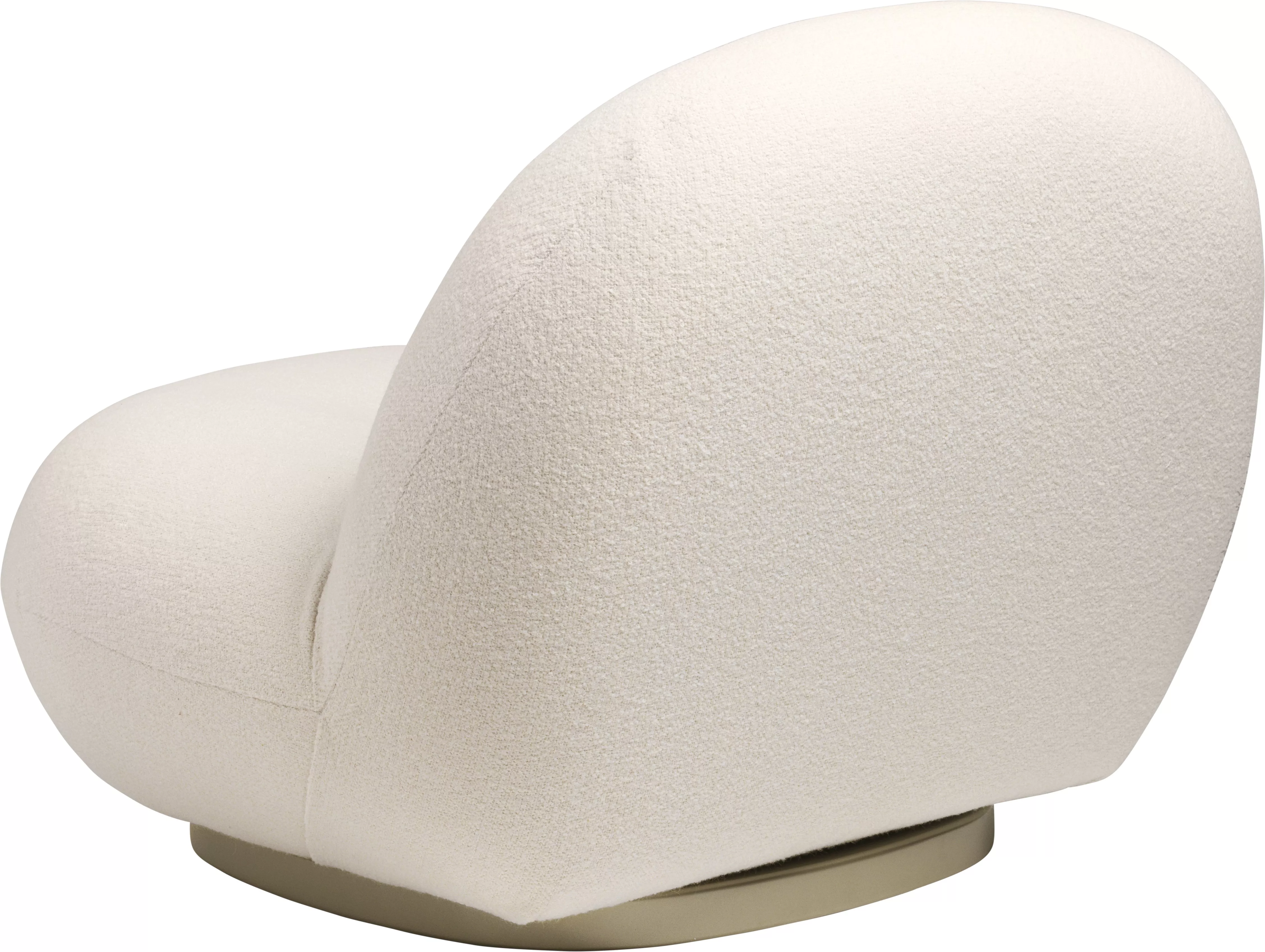 GUBI Pacha Lounge Chair Fixed Fully Upholstered in Pearl Gold ohne Hintergrund
