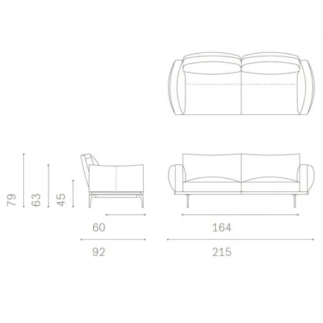 Die Happy Jack Kollektion bietet mit ihren großen Kissen eine gemütliche und komfortable Atmosphäre Das Designerstück mit kompakten Abmessungen passt perfekt in kleinere Wohnungen und verschiedene gewerbliche Umgebungen vom Büro bis zum Wartebereich und C