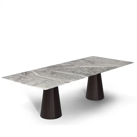 Der Marmortisch Mesa Due ist eine wahre Verschmelzung von Eleganz und Funktionalität