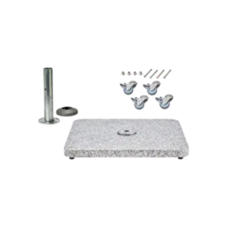 Granitsockel M4, 120kg inkl. Standrohr M4, P+ feuerverzinkt & Rollen-Set Edelst