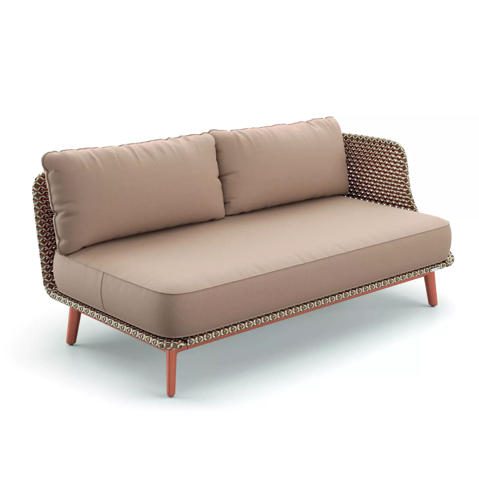 Dedon Mbarq Modul links 084 Terracotta mit 151 Chestnut Sofa ohne Hintergrund