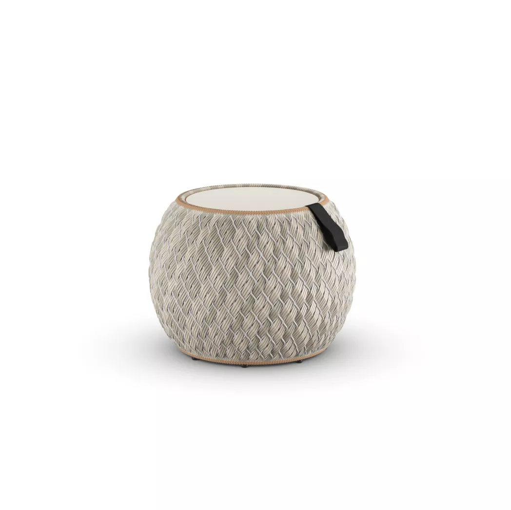 Dedon Dala Beistelltisch 60 cm in beige und weiß ohne Hintergrund