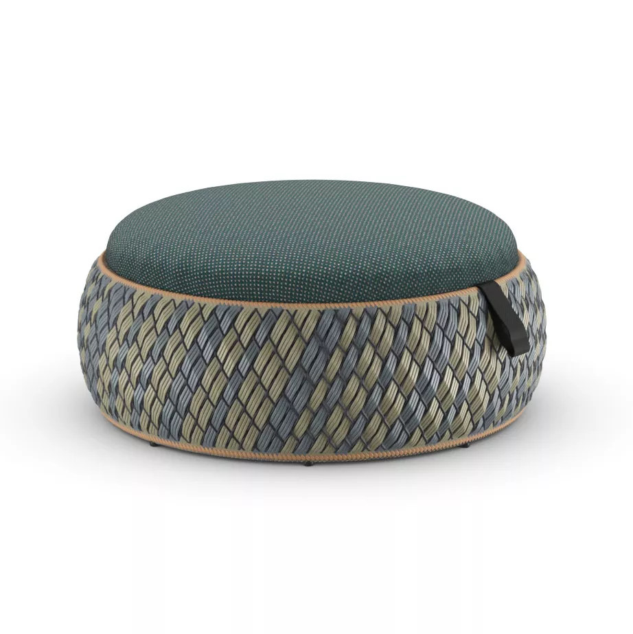 Dedon Dala Hocker in grün und grau ohne Hintergrund