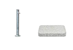 ½ Granitsockel Z, 30kg inkl. Standrohr Z feuerverzinkt