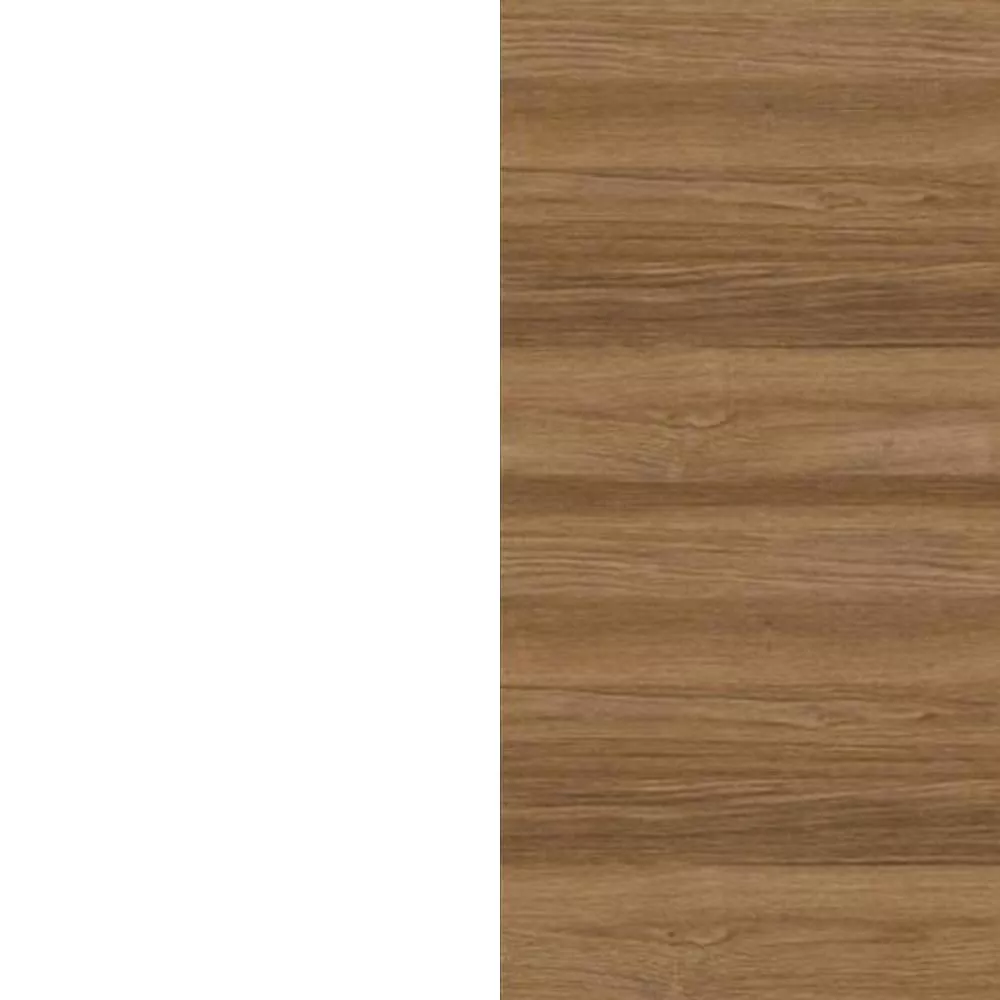 Aluminium beschichtet Weiß / Teakholz