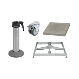 Sockelrahmen M4, 120kg inkl. Standrohr M4 feuerverzinkt, Platten 8xBeton & Rollen-Set