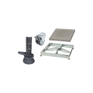 Sockelrahmen M4, 180kg inkl. Platten-Set 12 x Beton & Drehfuss M4 graphitgrau & Pulverbeschichtet