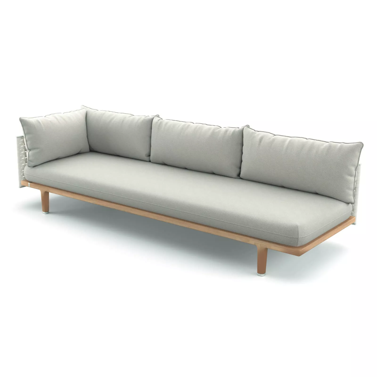 Dedon Sealine Modul Rechts XL in hellem Grau auf weißem Hintergrund