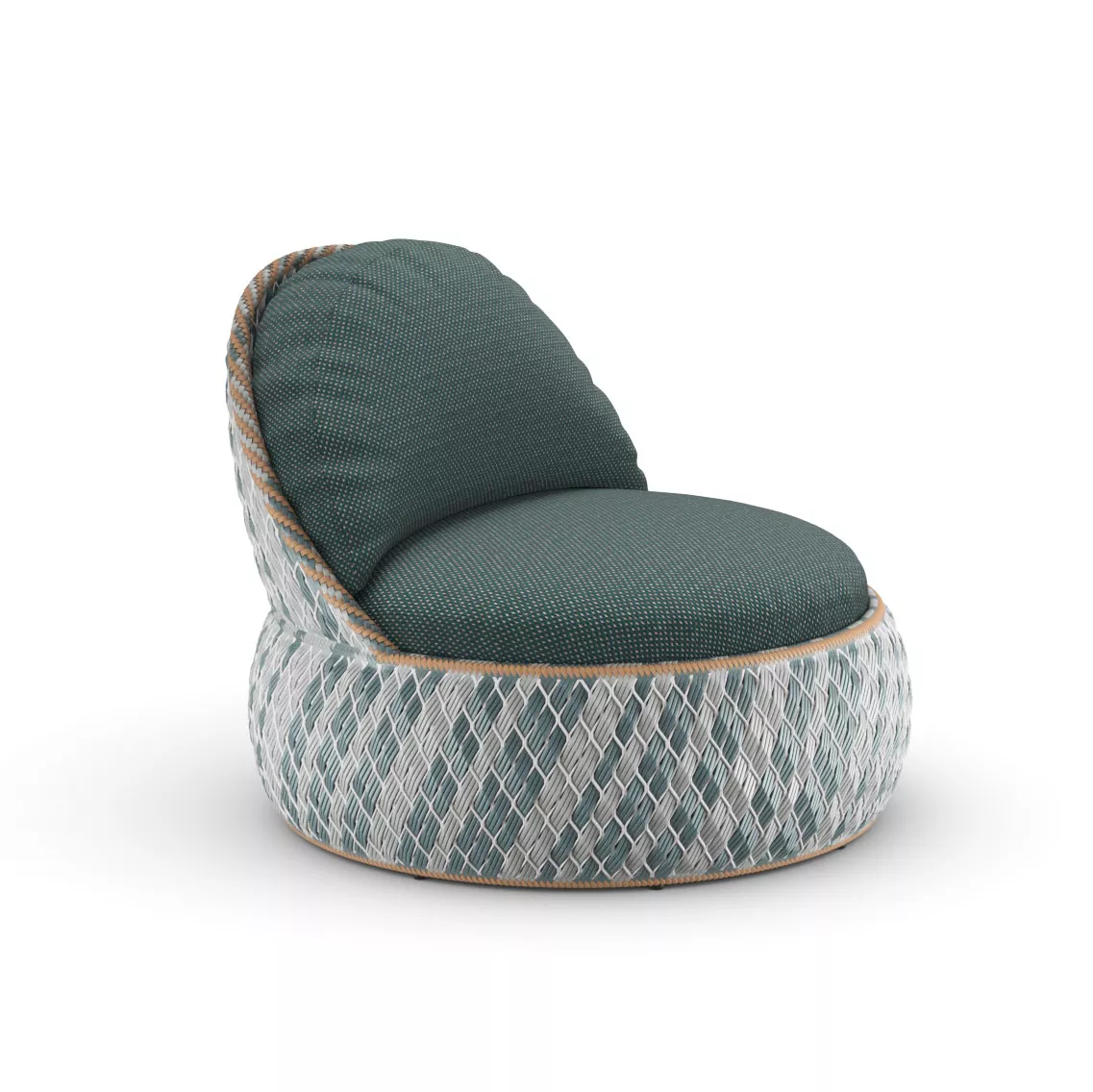 Dedon Dala Sessel in grün und weiß ohne Hintergrund