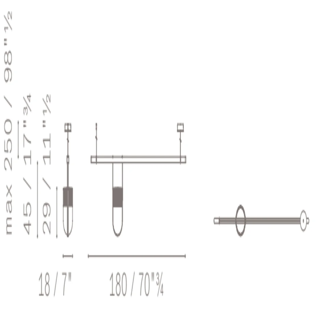 Große Hängelampe - 180 cm Leiste