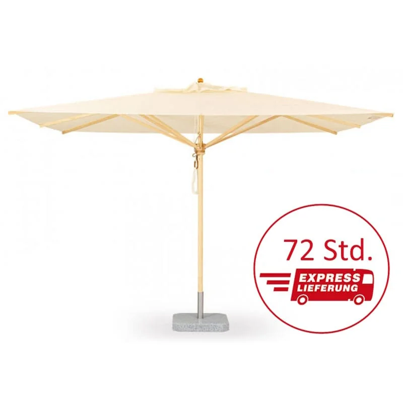 Weishäupl Klassiker Sonnenschirm quadratisch Acryltuch Natur Flaschenzug 300x300 cm - Express Lieferung