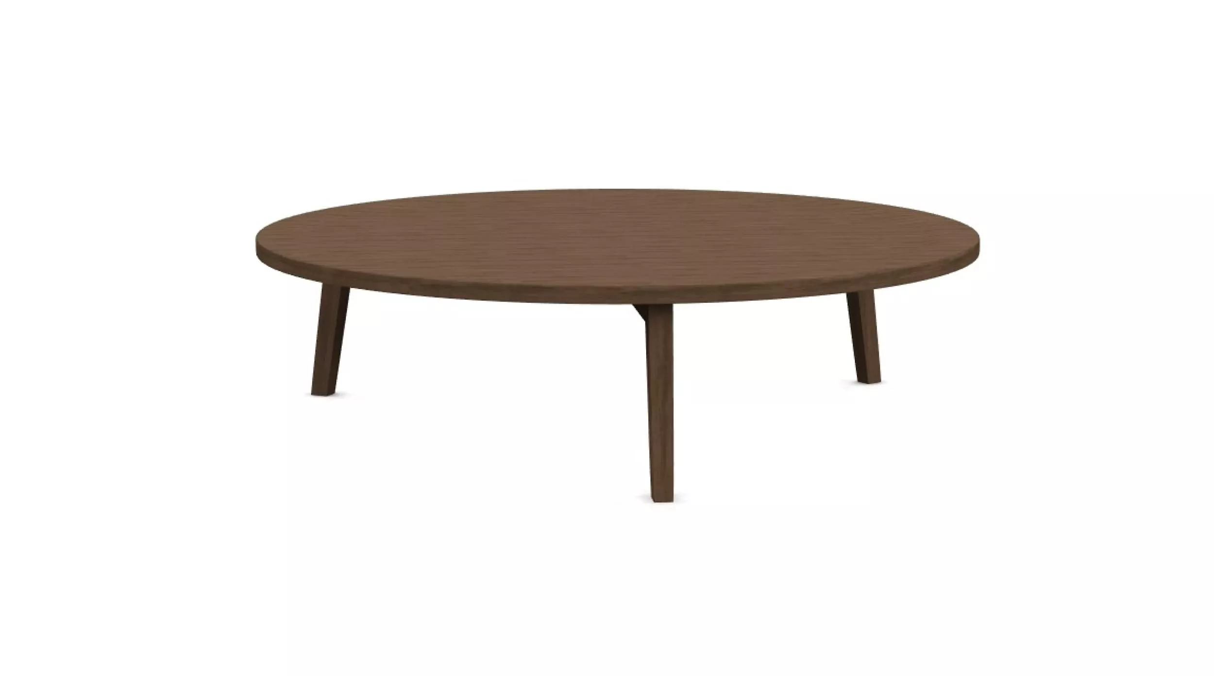 Gervasoni Gray 46 runder Holztisch mit drei Beinen ohne Hintergrund