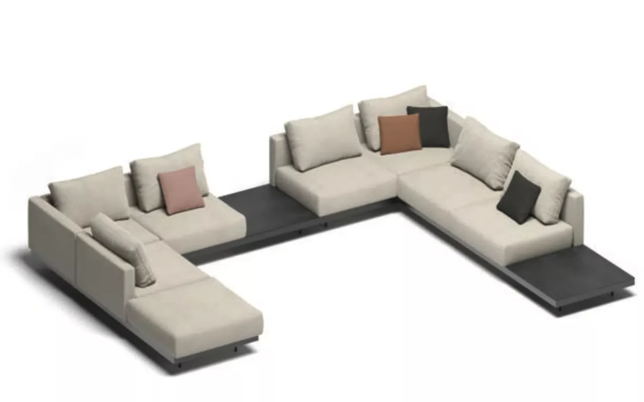 Todus Dongo Sofa Siebensitzer mit Ablage und Verlängerung