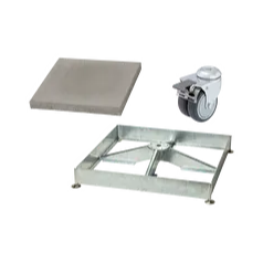 Sockelrahmen M4, 180kg inkl. Platten-Set 12 x Beton & Rollen-Set