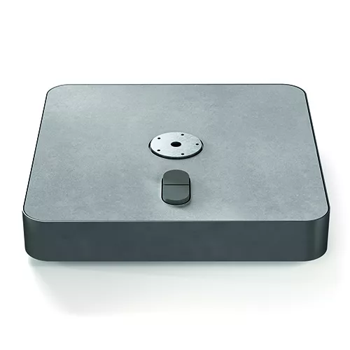 Rollensockel M4, 120 kg anthrazit mit Gewichten + Decorplatte Aluminium grauweiss (Standrohr M4 notwendig)