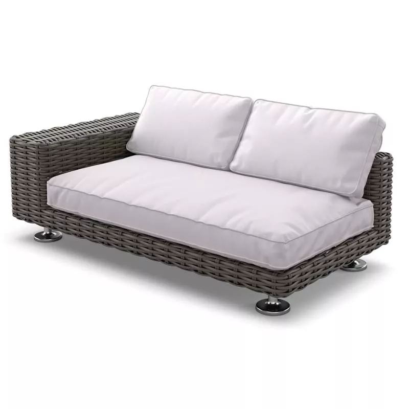 Dedon Paros Loungemodul in Grau mit weißen Kissen ohne Hintergrund