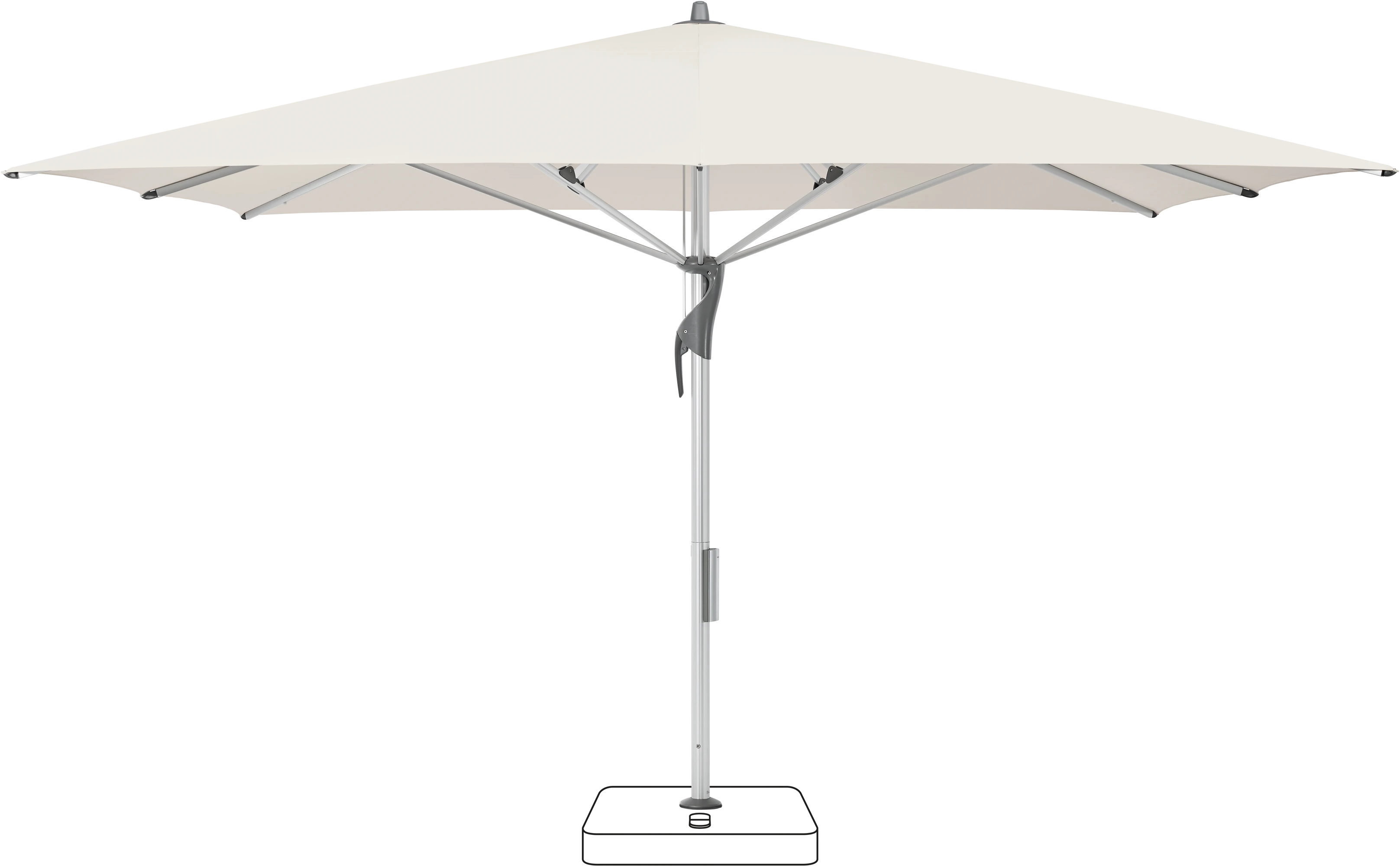 Glatz Sonnenschirm Fortello LED 350 × 350 cm - Stoffklasse 2 | 4 | 5