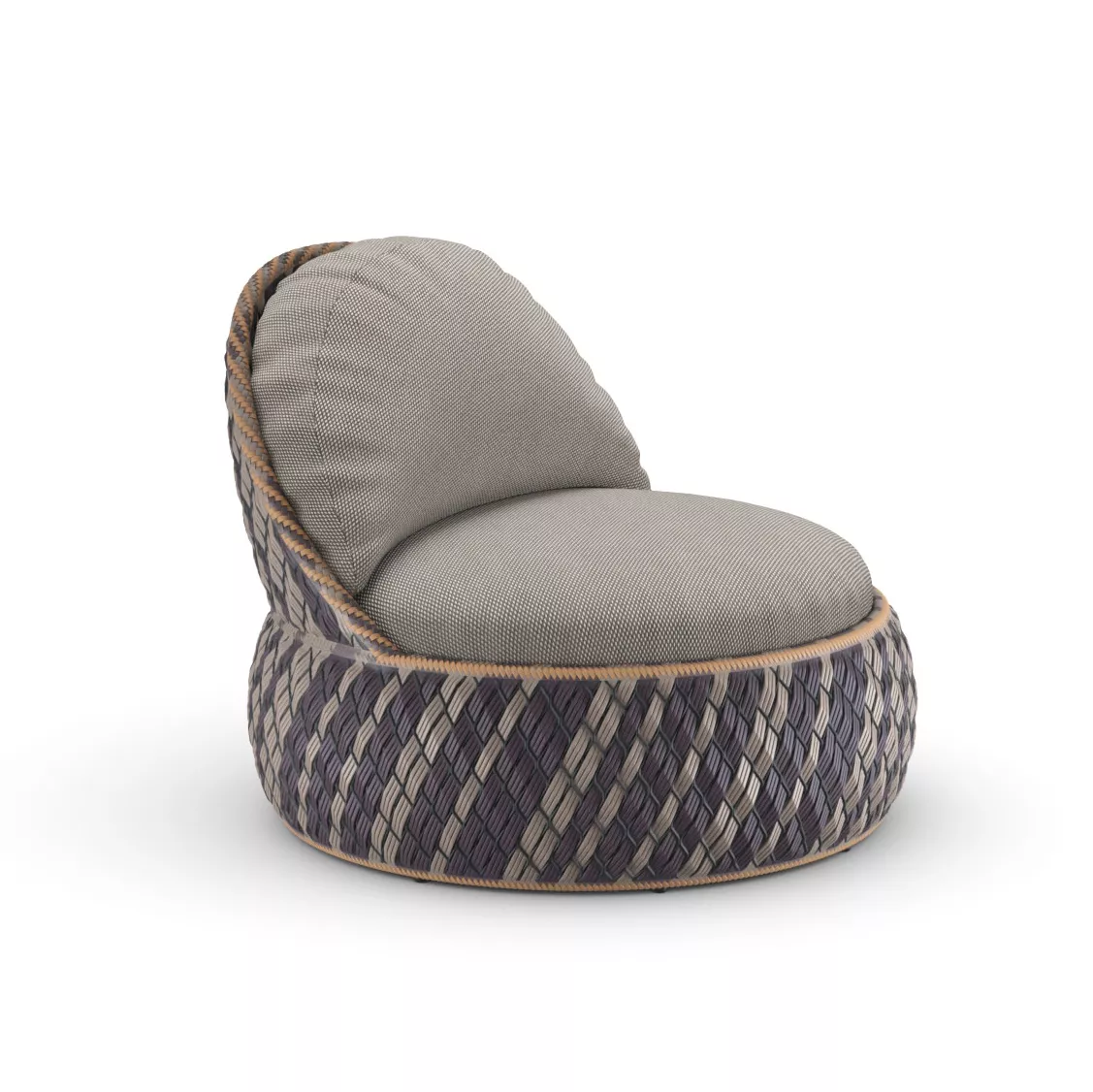 Dedon Dala Sessel in Grau und Braun ohne Hintergrund