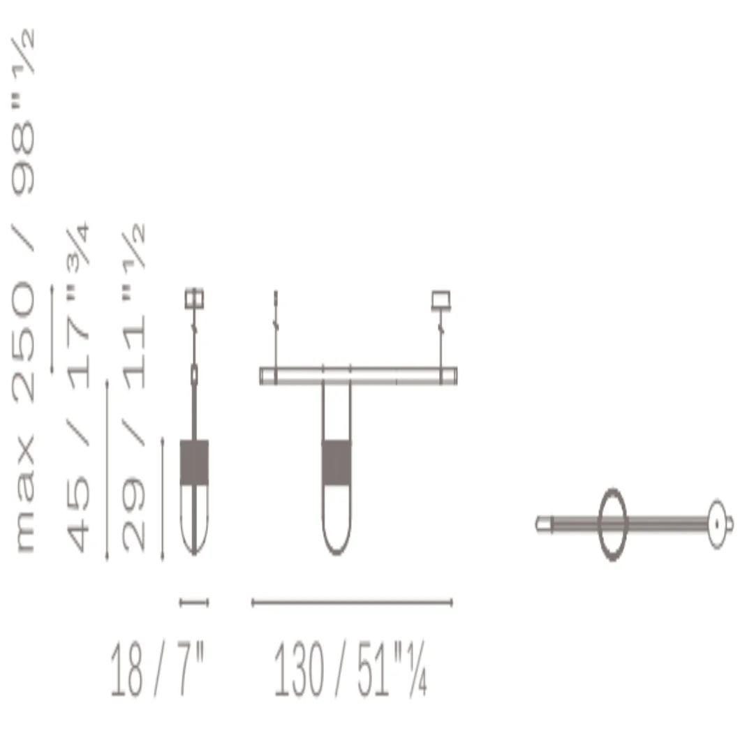 Große Hängelampe - 130 cm Leiste