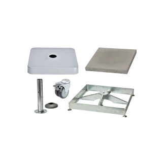 Sockelrahmen M4, 180kg inkl. Standrohr M4, P+ feuerverzinkt & Platten-Set 12 x