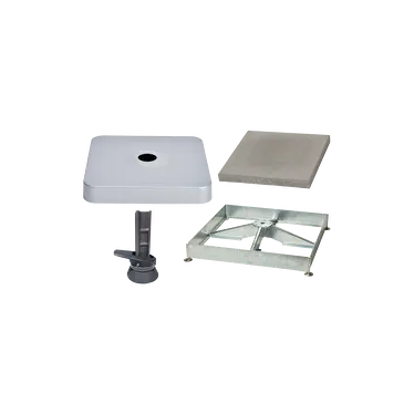 Sockelrahmen M4, 180kg inkl. Platten-Set 12 x Beton & Drehfuss M4 graphitgrau