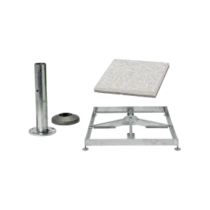 Sockelrahmen M4, 120kg inkl. Standrohr M4, P+ feuerverzinkt & Platten-Set 4 x B